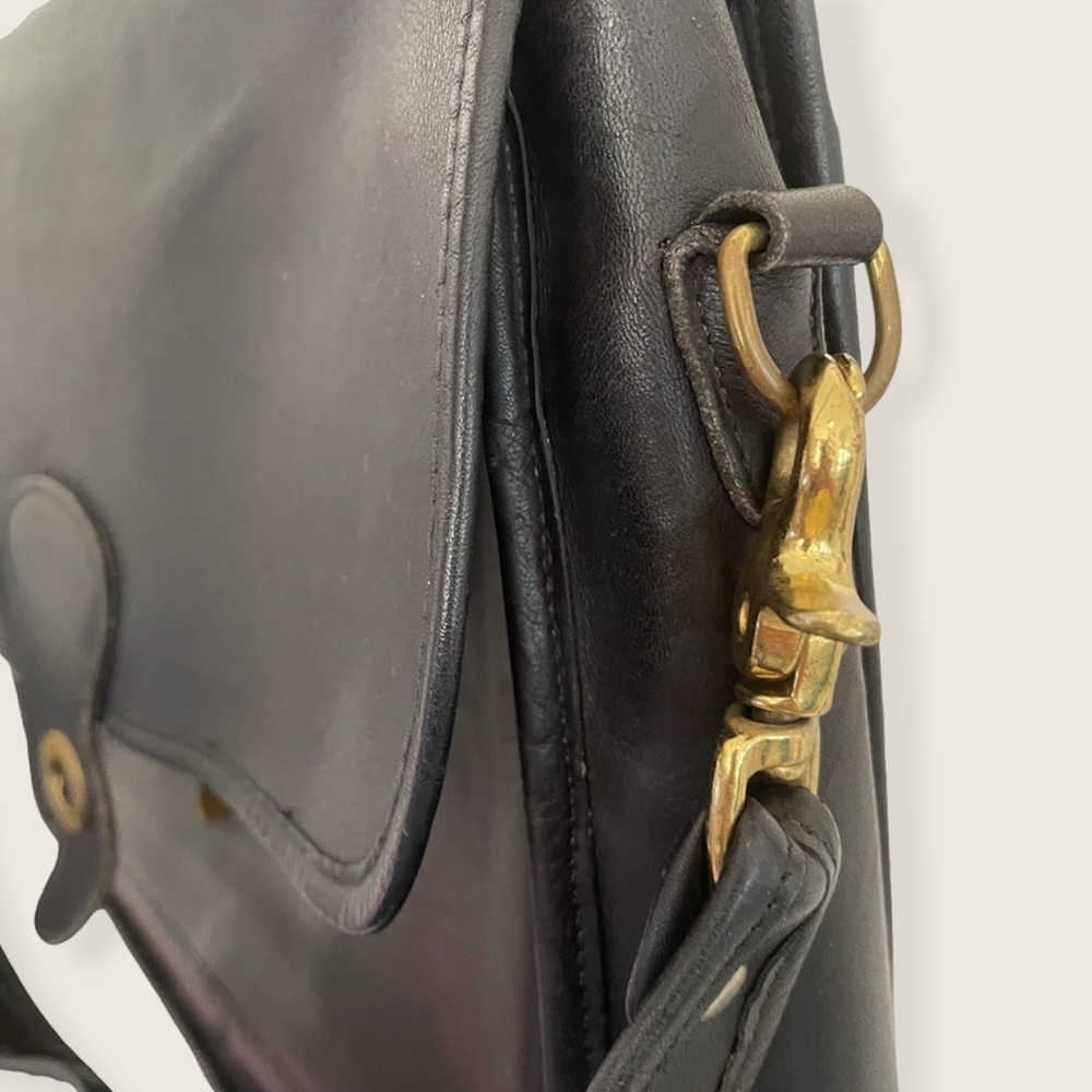 Vintage Laura USA Black Leather and Brass Briefcase Bag - Picture 8 of 12